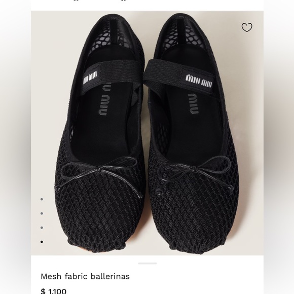 Miu Miu Black Mesh Ballet Flats Size 8. Barely used. - Picture 2 of 8
